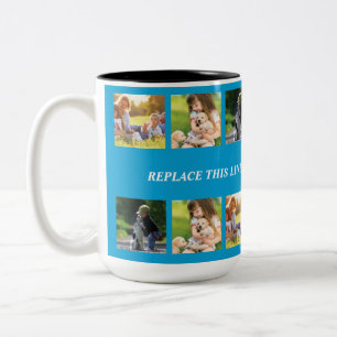 Personalize photo collage and text Two-Tone coffee mug