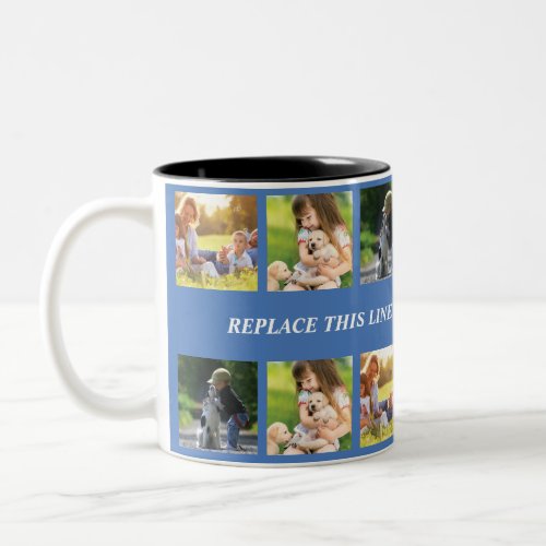 Personalize photo collage and text Two_Tone coffee mug