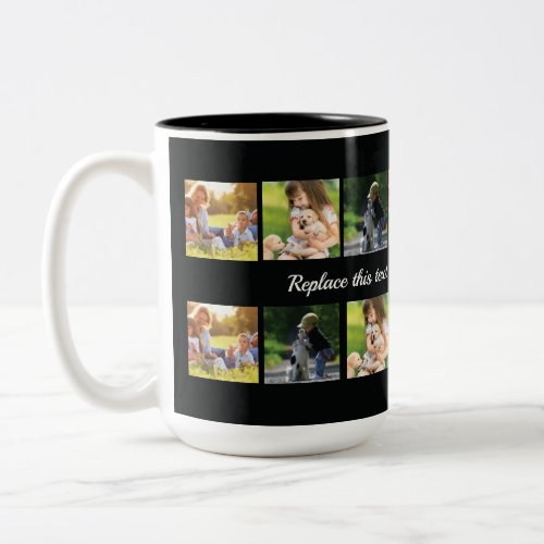 Personalize photo collage and text Two_Tone coffee Two_Tone Coffee Mug
