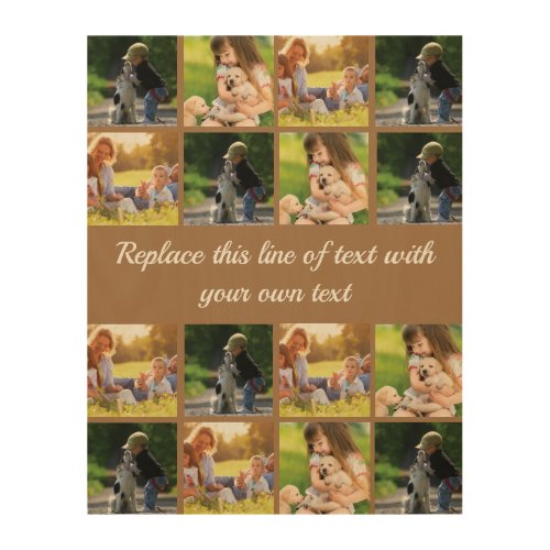 Personalize photo collage and text wood wall art