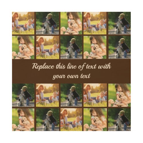 Personalize photo collage and text wood wall art