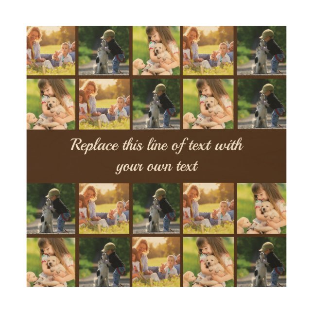Personalize photo collage and text wood wall art (Front)