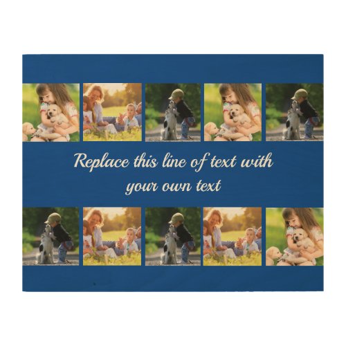 Personalize photo collage and text wood wall art