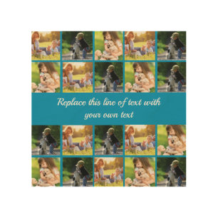 Personalize photo collage and text wood wall art