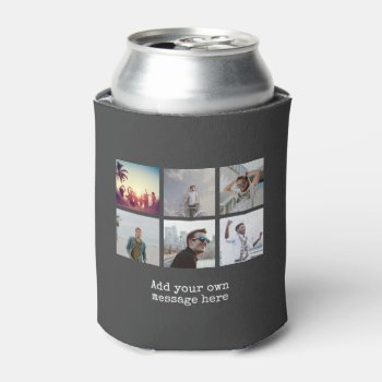 Personalize Photo Collage Design Own Upload Image Can Cooler by red_dress at Zazzle