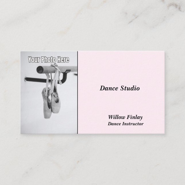 Personalize Photo Dance Studio Business Cards (Front)