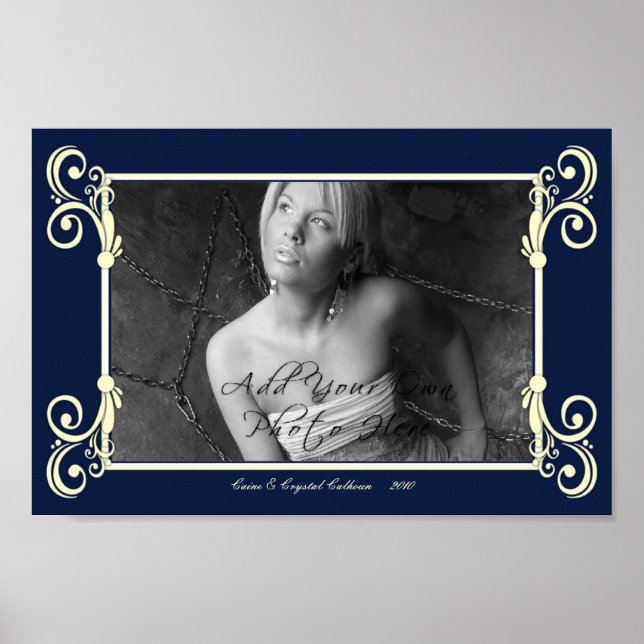 Personalize Photo Mat Border - Picture Frame Poster (Front)