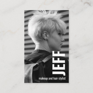 Personalize Photo Minimalist Hairstylist Salon Business Card