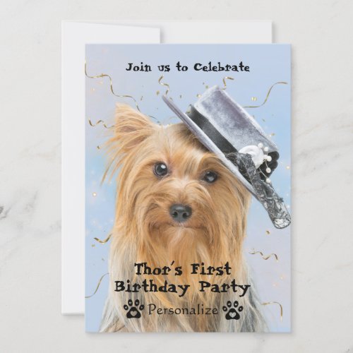 Personalize Photo Pet Dog Birthday Party  Invitation