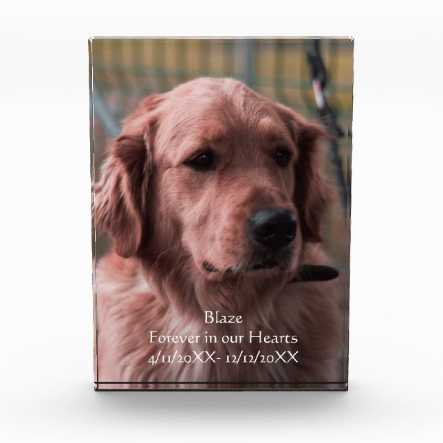Personalize Photo Pet Memorial Keepsake  Block (Front)