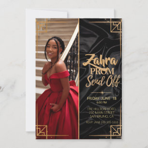 Personalize Photo Prom Send Off Elegant Graduation Invitation
