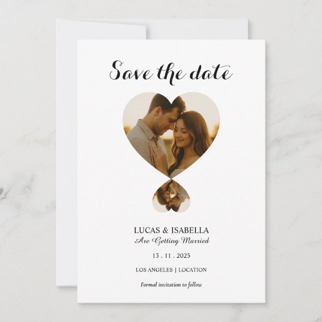 Personalize Photo save the date card (Front)
