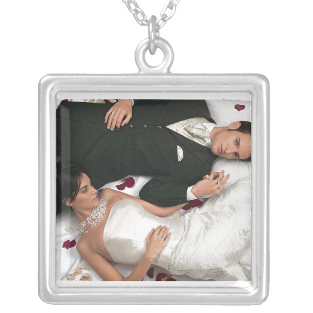 PERSONALIZE PHOTO STERLING SILVER PLATED NECKLACE (Front)