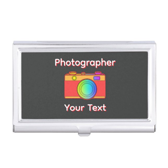 Personalize Photographer Camera Design Business Card Case (Front)