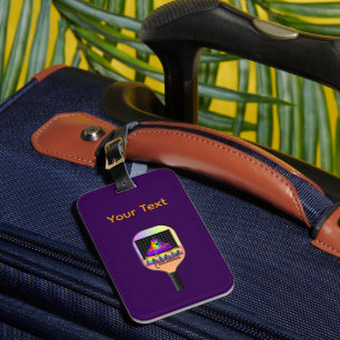 Personalize Pickelball Logo Purple Luggage Tag