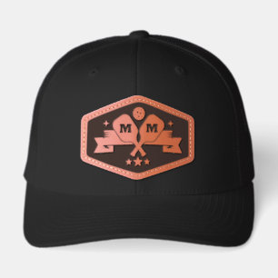 Personalize Pickleball Player Name Initials Leather Patch Hat
