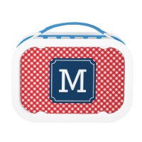 Personalize Picnic Red Gingham Monogram Lunch Box