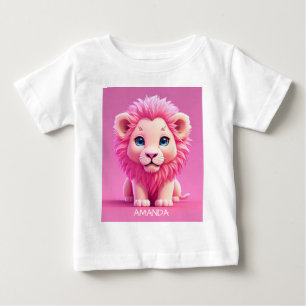 Personalize Pink Baby  Lion T-Shirt
