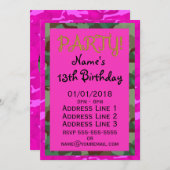 Personalize - Pink Camo Invitation (Front/Back)
