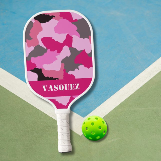 Personalize Pink Camo | Pink Camouflage Carbon Fiber Pickleball Paddle (Creator Uploaded)