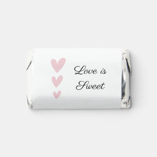 Personalize Pink Heart Love Is Sweet Wedding Favor