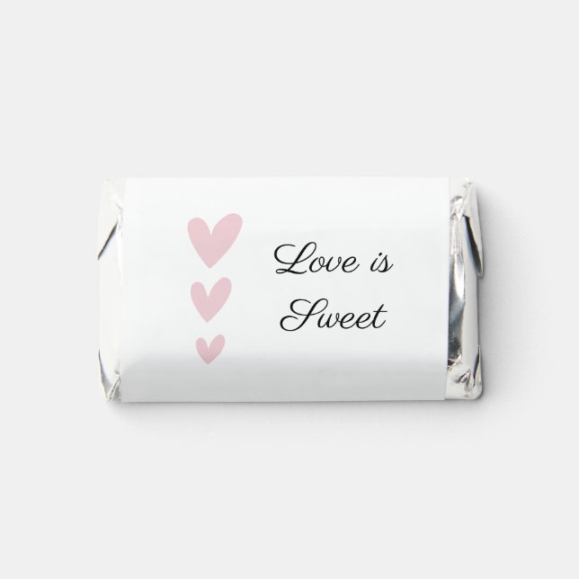 Personalize Pink Heart Love Is Sweet Wedding Favor (Front)