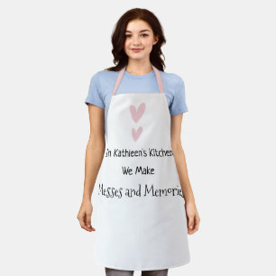 Personalize Pink Heart Messes Memories Mom Grandma Apron