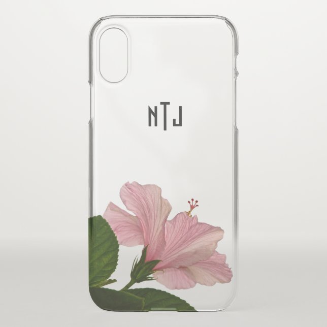 Personalize: Pink Hibiscus Floral Photography Uncommon iPhone Case (Back)