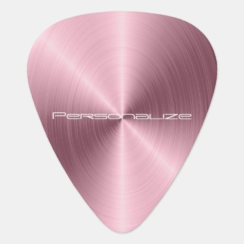 Personalize Pink Metallic Print Guitar Pick