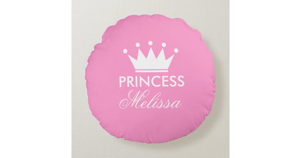 White and hot pink crown pillow. main image 0