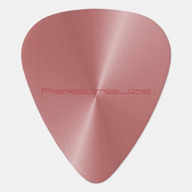 Personalize Pink Rose  Metallic Print Guitar Pick (Front)