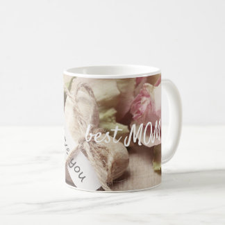 Personalize Pink Roses with Heart Design Coffee Mug