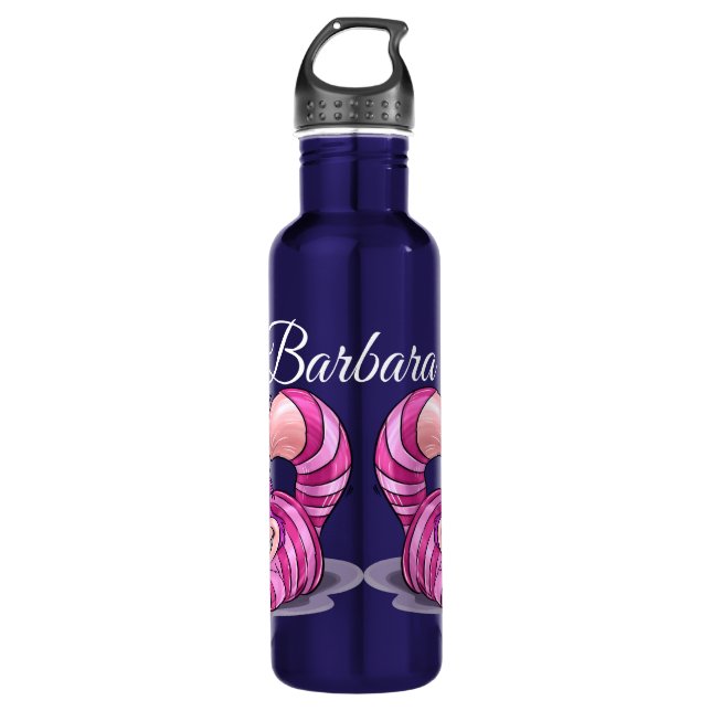 Personalize Pink Smiling Cats Stainless Steel  Water Bottle (Front)