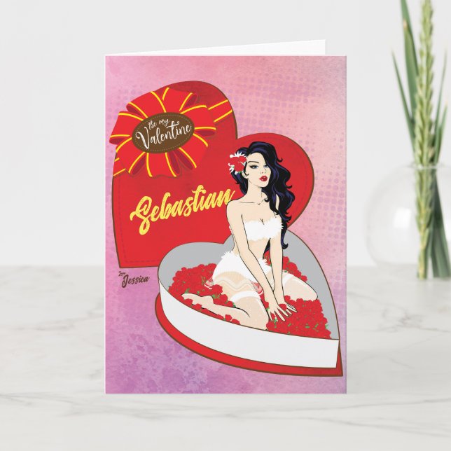 Personalize Pinup Be My Valentine Invitation (Front)