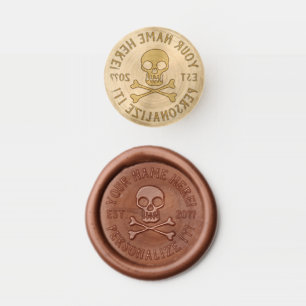PERSONALIZE Pirate Skull and Crossbones Wax Seal Stamp