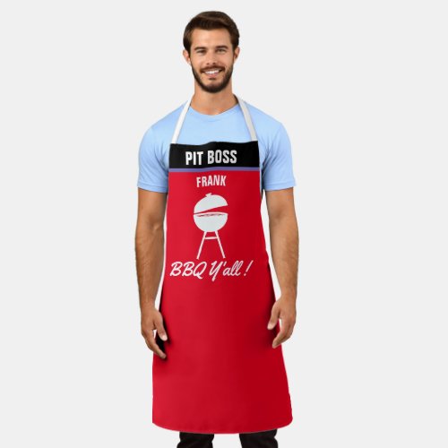 Personalize Pit Boss Funny BBQ Yall Grill Chef  Apron