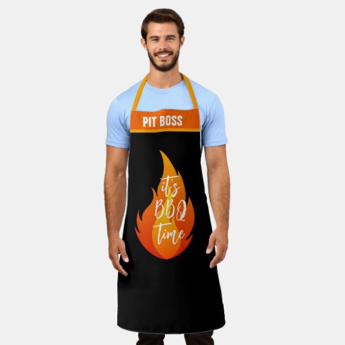 Personalize Pit Boss Funny Its BBQ Time Grill Apron