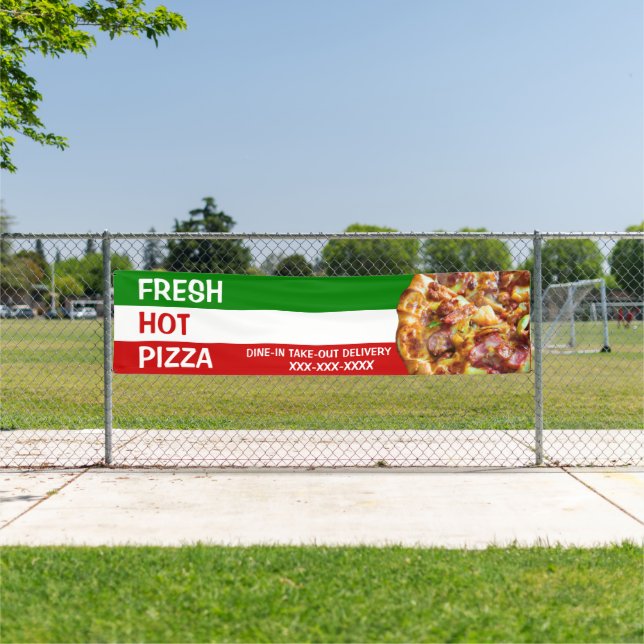 Personalize Pizza Shop Italian Flag Pizza Pic Larg Banner (Insitu)
