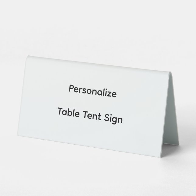 Personalize Plastic Table Tent (Front)