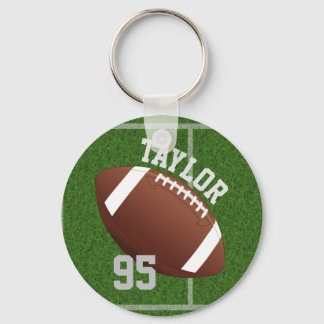 Personalize player Name and Number Football Keychain