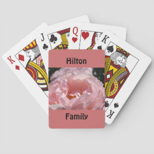 Personalize Playing Cards Pink Rose Deck of Cards