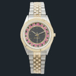 Personalize Poker Player in Pink Watch<br><div class="desc">Las Vegas Poker Chip Styled Watch. ✔NOTE: ONLY CHANGE THE TEMPLATE AREAS NEEDED! 😀 If needed, you can delete all text and start fresh with your own text, color and font choices using the Zazzle design tool area. 📌If you need further customization, please click the "Click to Customize further" or...</div>