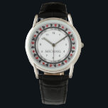 Personalize Poker Player - Sliver & Red Watch<br><div class="desc">Las Vegas Poker Chip Styled Watch. ✔Note: Not all template areas need changed. 📌If you need further customization, please click the "Click to Customize further" or "Customize or Edit Design" button and use our design tool to resize, rotate, change text color, add text and so much more or contact me...</div>