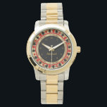 Personalize Poker Player Watch<br><div class="desc">Las Vegas Poker Chip Styled Watch. ✔Note: Not all template areas need changed. 📌If you need further customization, please click the "Click to Customize further" or "Customize or Edit Design"button and use our design tool to resize, rotate, change text color, add text and so much more or contact me directly......</div>
