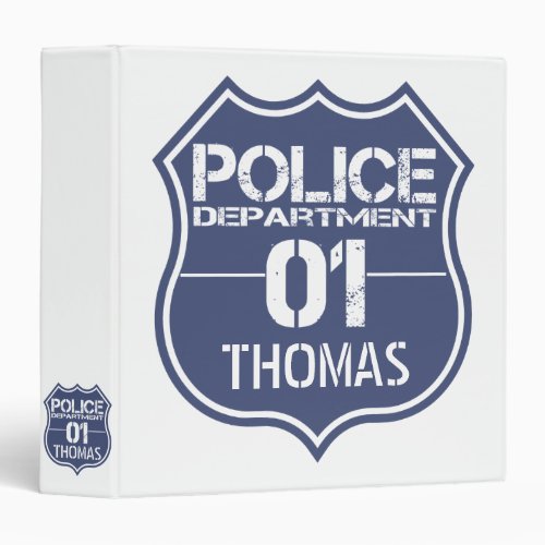 Personalize Police Department Shield 01 _ Any Name Binder