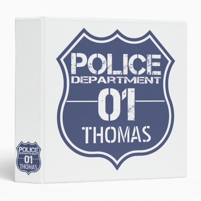 Personalize Police Department Shield 01 - Any Name Binder (Front/Spine)