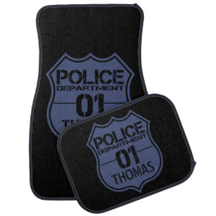 Personalize Police Department Shield 01 - Any Name Car Mat
