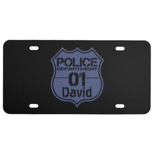 Personalize Police Department Shield 01 _ Any Name License Plate