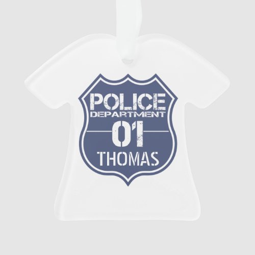 Personalize Police Department Shield 01 _ Any Name Ornament