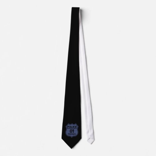 Personalize Police Department Shield 01 _ Any Name Tie